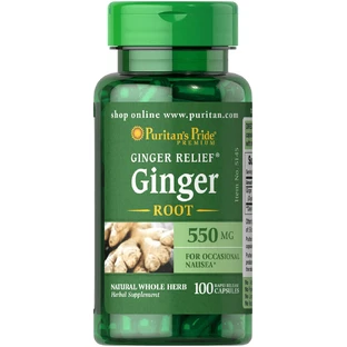Корінь імбиру, Ginger Root, Puritan's Pride, 550 мг, 100 капсул