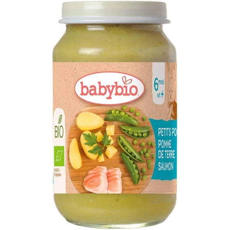 BABYBIO органический горох и картофель с лососем 1×200 г, органический овощной гарнир: цены и характеристики