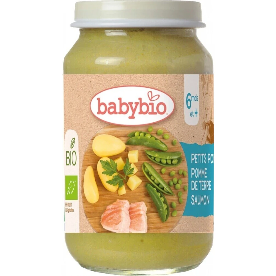BABYBIO органический горох и картофель с лососем 1×200 г, органический овощной гарнир: цены и характеристики