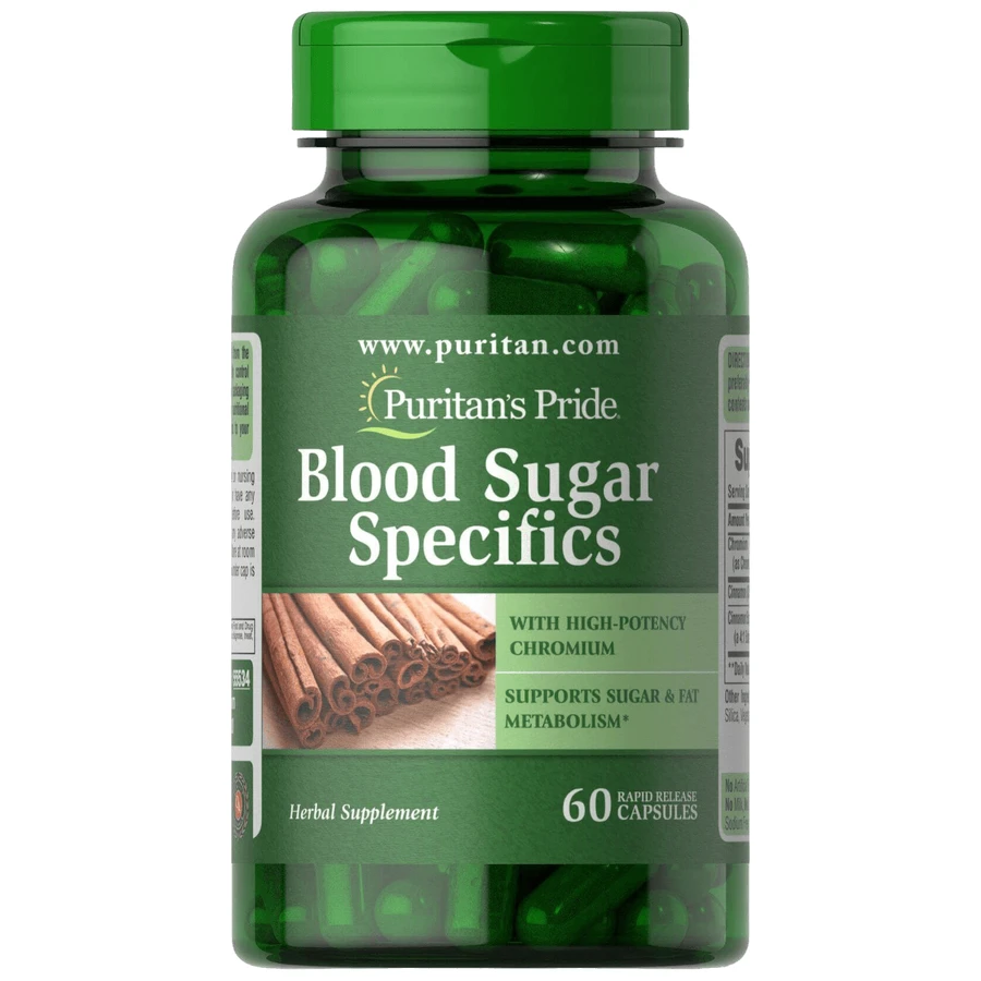 Нормалізація рівня цукру в крові, Blood Sugar Specifics, Puritan's Pride, з корицею та хромом, 60 капсул: ціни та характеристики