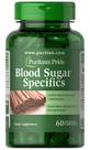 Нормалізація рівня цукру в крові, Blood Sugar Specifics, Puritan's Pride, з корицею та хромом, 60 капсул