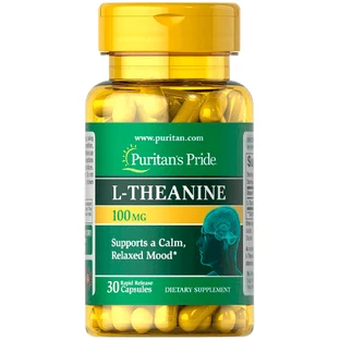 L-теанин, L-Theanine, Puritan's Pride, 100 мг, 30 капсул