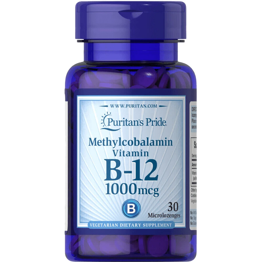 Витамин В12 (метилкобаламин), Methylcobalamin Vitamin B-12, Puritan's Pride 1000 мкг, 30 миниледенцов: цены и характеристики