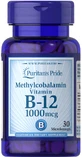 Вітамін В12 (метилкобаламін), Methylcobalamin Vitamin B-12, Puritan's Pride 1000 мкг, 30 мініледенцов