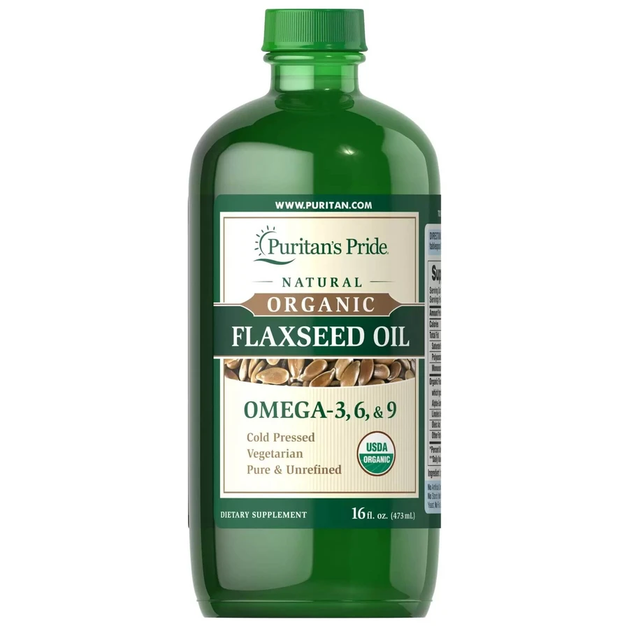 Лляна олія, Flaxseed Oil, Puritan's Pride, органічна, 473 мл: ціни та характеристики