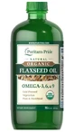 Лляна олія, Flaxseed Oil, Puritan's Pride, органічна, 473 мл