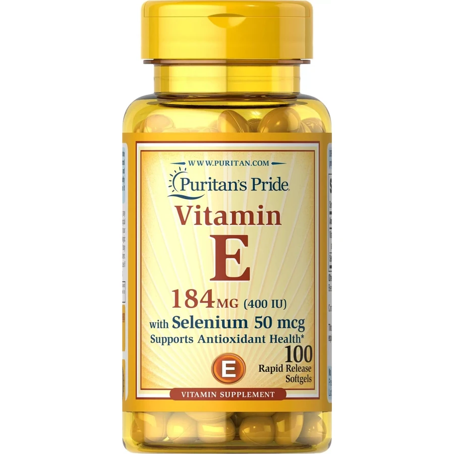 Вітамін Е з селеном, Vitamin E, Puritan's Pride, 400 МО / 50 мкг, 100 капсул: ціни та характеристики
