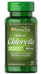 Хлорела, Natural Chlorella, Puritan's Pride, 500 мг, натуральна, 120 таблеток