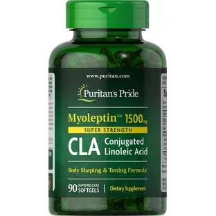 Конъюгированная линолевая кислота, MyoLeptin CLA, Puritan's Pride, высокоэффективная, 1500 мг, 90 капсул