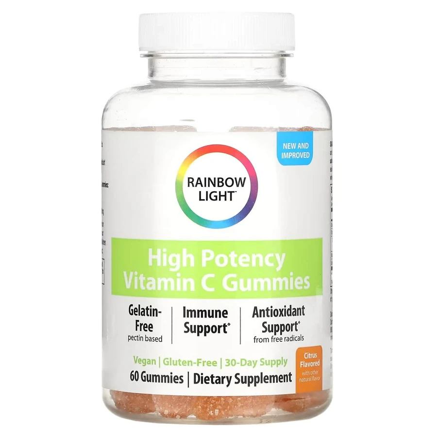 Витамин C, Vitamin C Gummies, Rainbow Light, со вкусом цитруса, 60 жевательных конфет: цены и характеристики