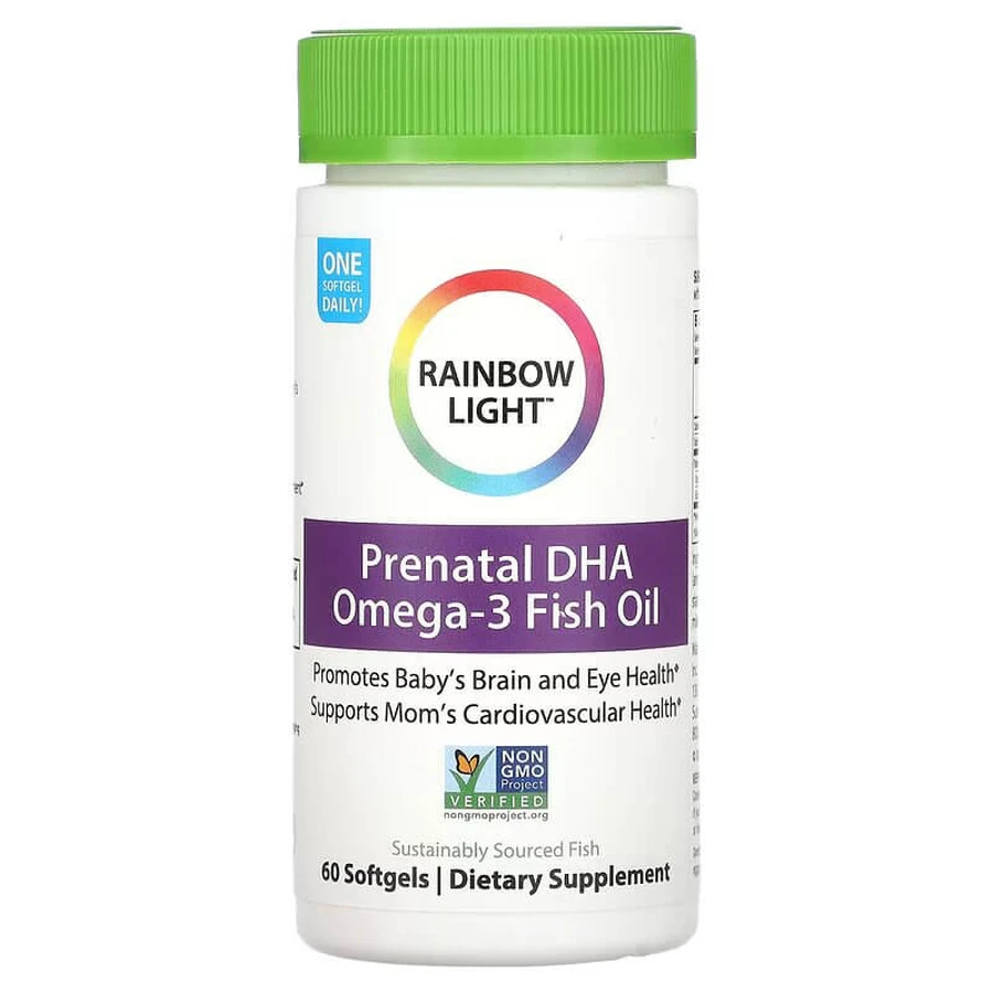 Риб'ячий жир для вагітних, Prenatal DHA, Rainbow Light, 60 капсул: ціни та характеристики