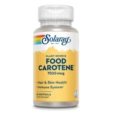 Бета-каротин, Food Carotene, Solaray, харчовий, 7500 мкг, 50 гелевих капсул