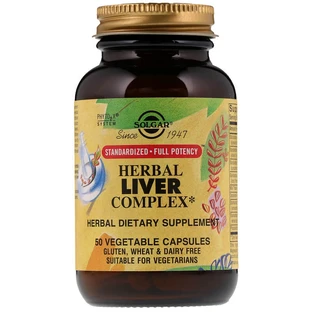 Поддержка печени комплекс, Herbal Liver, Solgar, 50 вегетарианских капсул.