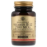 Витамин В12 (кобаламин), Megasorb Vitamin B12, Solgar, сублингвальный, 2500 мкг, 120 таблеток