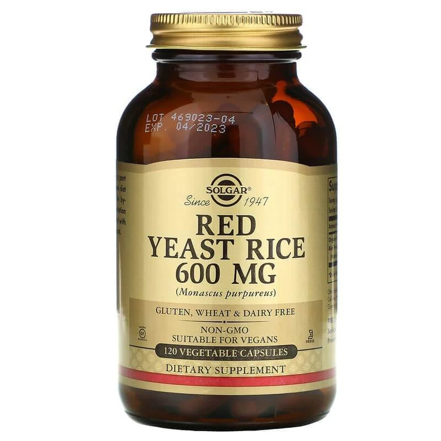 Красный дрожжевой рис, Red Yeast Rice, Solgar, 600 мг, 120 вегетарианских капсул: цены и характеристики