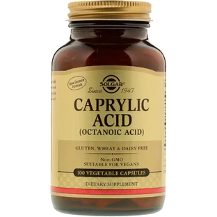 Каприловая кислота, Caprylic Acid, Solgar, 100 вегетарианских капсулы