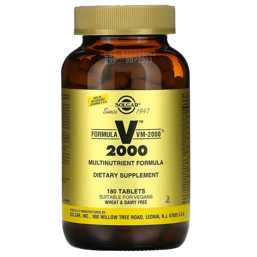 Мультивітаміни формула, Formula VM-2000, Solgar, 180 таблетки: ціни та характеристики