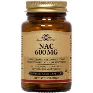Ацетилцистеїн, NAC, Solgar, 600 мг, 30 капcул