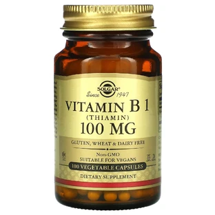 Вітамін B1 (тіамін), Vitamin B1, Solgar, 100 мг, 100 вегетаріанських капсул