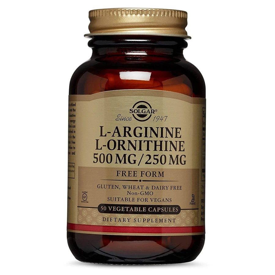 Aргінін орнітин, L-Arginine L-Ornithine, Solgar, 500/250 мг, 50 капсул: ціни та характеристики