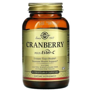 Журавлина плюс естер-С, Cranberry Plus Ester-C, Solgar, 60 вегетаріанських капсул