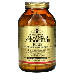 Пробіотики Ацидофіл плюс, Advanced Acidophilus, Solgar, 240 вегетаріанських капсули