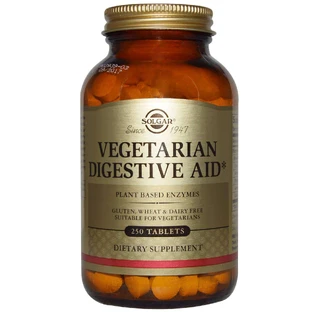 Ферменти для травлення, Digestive Aid, Solgar, вегетаріанські, 250 таблетки