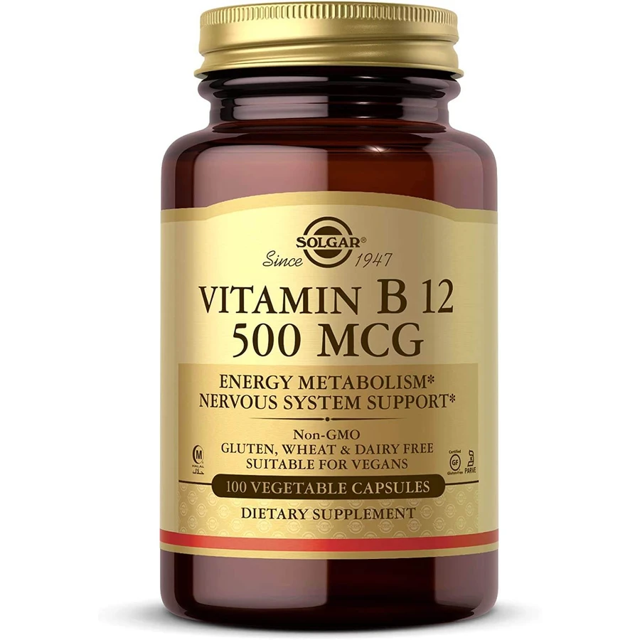 Вітамін В12, Vitamin B12, Solgar, 500 мкг, 100 вегетаріанських капсул: ціни та характеристики