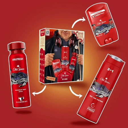 Old Spice City Explorer - подарунковий набір з дезодорантом твердим та спреєм, гелем для душу Night Panther: ціни та характеристики
