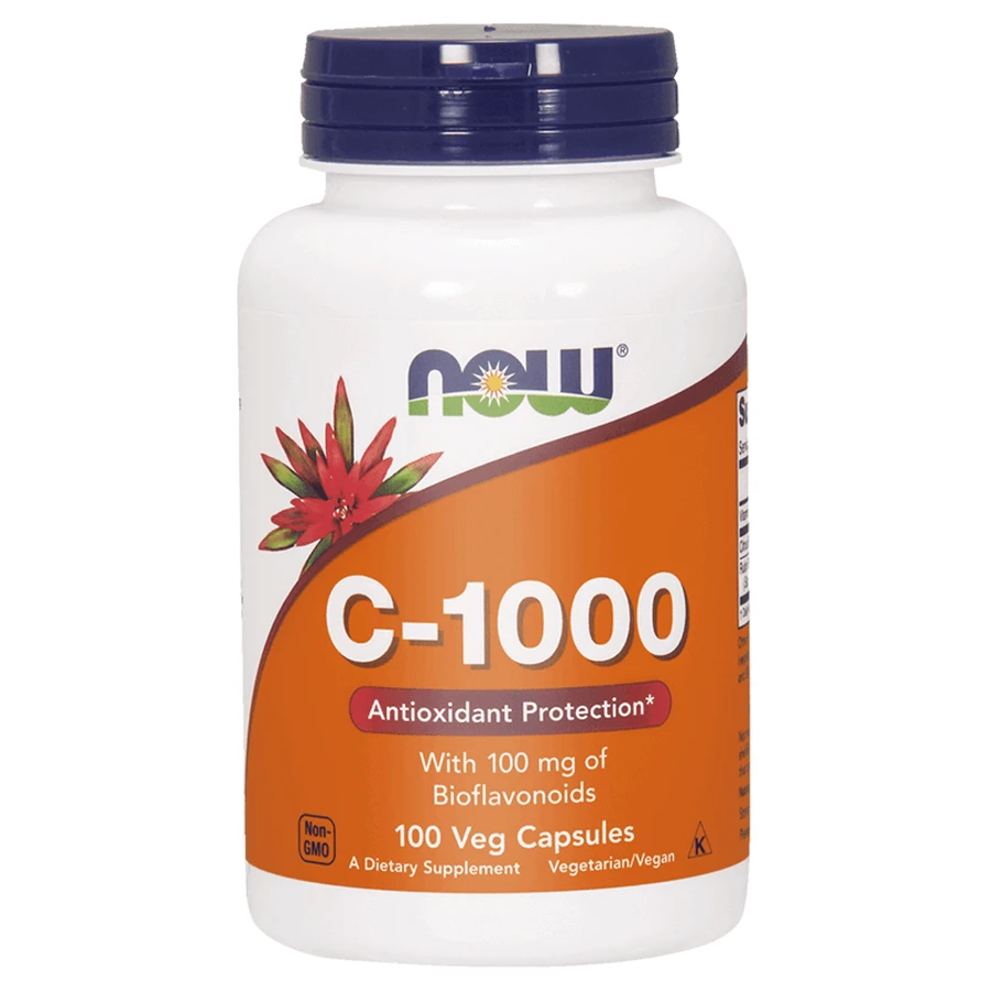 Now Foods C-1000, вітамін С + біофлавоноїди + рутин, 100 вегетаріанських капсул: ціни та характеристики