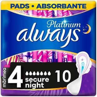 Нічні гігієнічні прокладки Always Platinum Secure 10 шт.