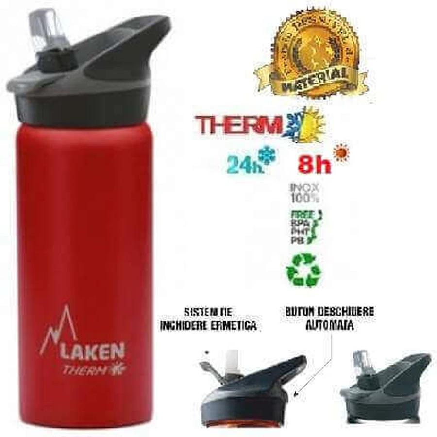 Термос з нержавіючої сталі з автоматичною кришкою Jannu Red, 500 мл, Laken: ціни та характеристики