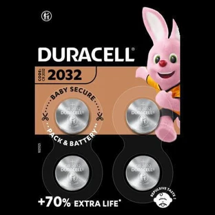 Круглые литиевые батарейки 3V 2032, 2 штуки, Duracell