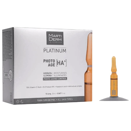 Набор с бесплатной MartiDerm Platinum Photo Age [HA+], сыворотка для лица, 2 мл x 10 ампул + Night Renew, ночной бустер, 2 мл x 5 ампул: цены и характеристики