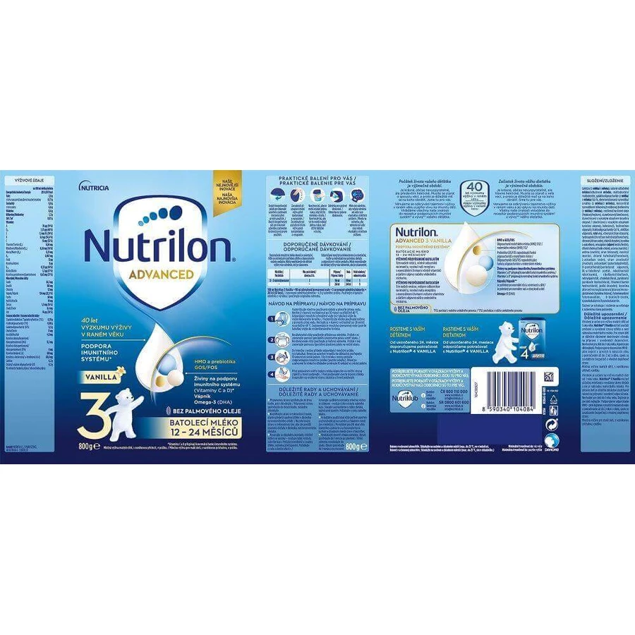 Nutrilon 3 Advanced Vanilla порошок для приготовления молочной смеси для малышей 800 г: цены и характеристики
