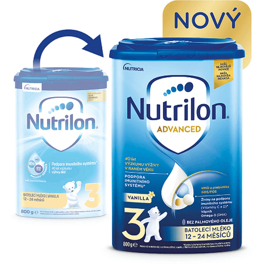 Nutrilon 3 Advanced Vanilla порошок для приготовления молочной смеси для малышей 800 г: цены и характеристики