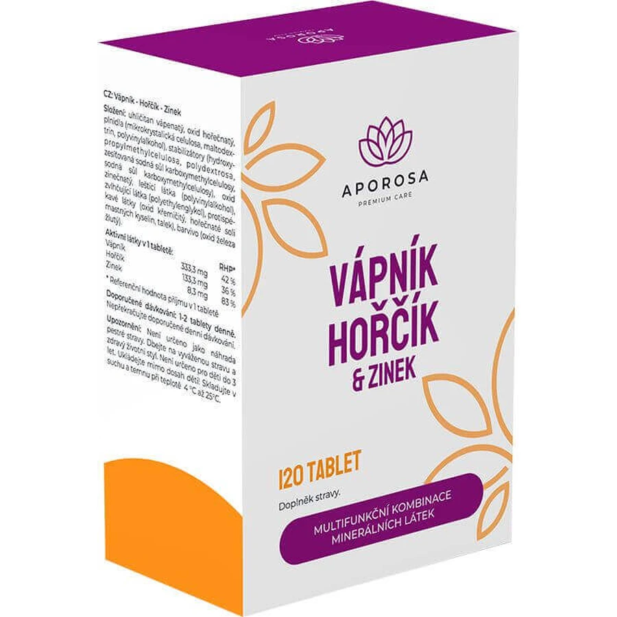 Апороза Кальций + Магний + Цинк 120 шт.: цены и характеристики