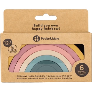 Petite&Mars Силіконова складна іграшка Rainbow Intense Ochre 12м+ 6 шт
