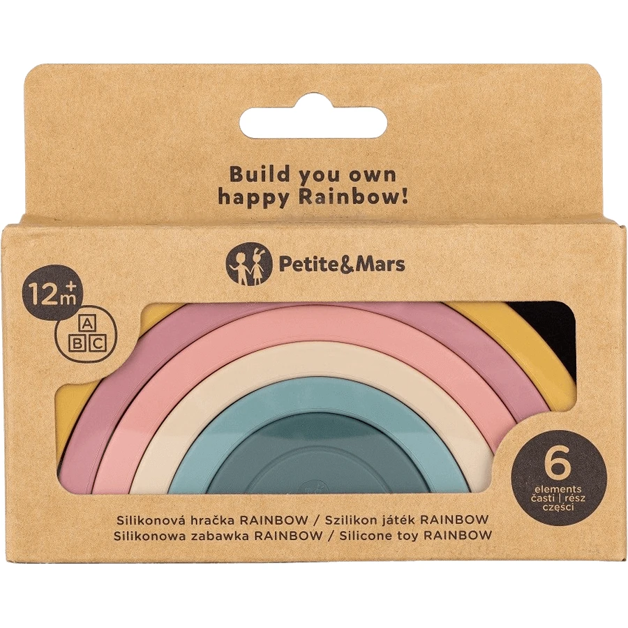 Petite&Mars Силіконова складна іграшка Rainbow Intense Ochre 12м+ 6 шт: ціни та характеристики