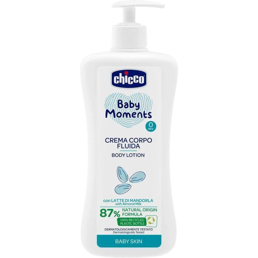 Chicco Молочко для тела с дозатором Baby Moments 87 % натуральных ингредиентов 500 мл: цены и характеристики