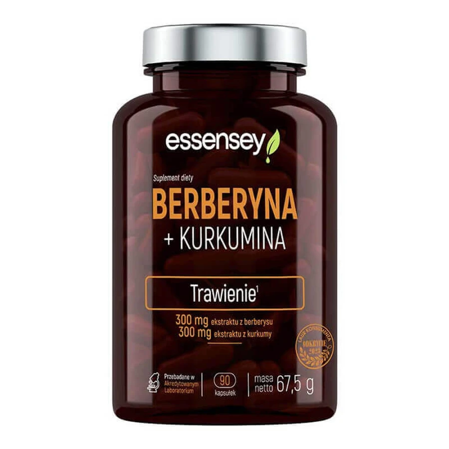Берберин + Куркумін Essensey Berberine + Curcumin, 90 капсул: ціни та характеристики