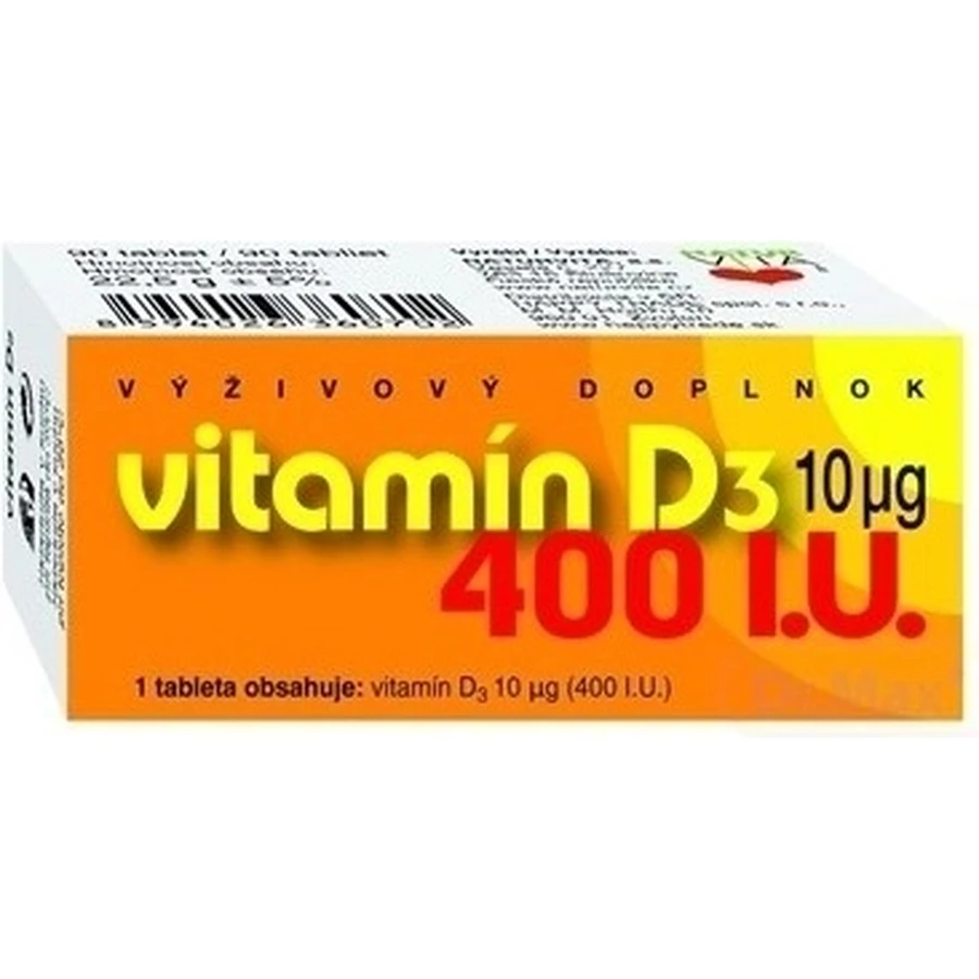 NATURVITA VITAMIN D3 10 мкг (400 МО) 1×90 тбл, вітамін D3: ціни та характеристики