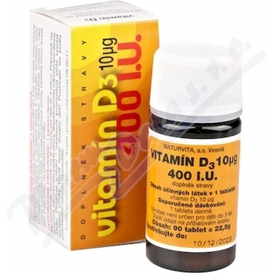 NATURVITA VITAMIN D3 10 мкг (400 МО) 1×90 тбл, вітамін D3: ціни та характеристики