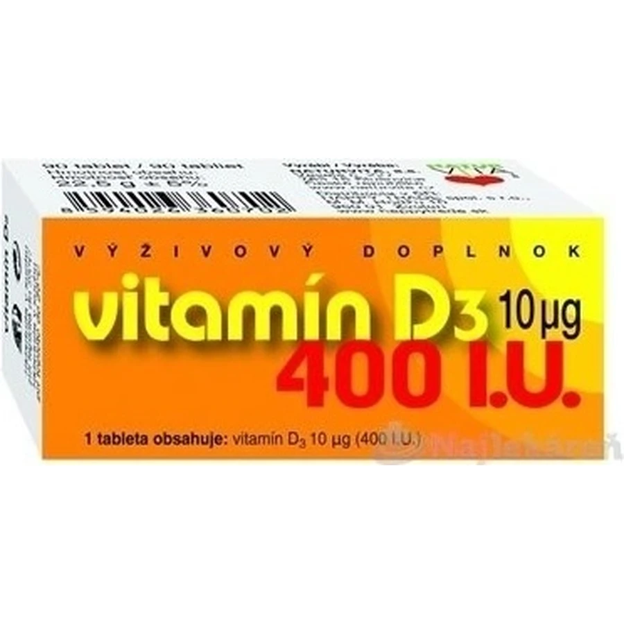 NATURVITA VITAMIN D3 10 мкг (400 МО) 1×90 тбл, вітамін D3: ціни та характеристики