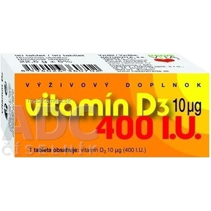 NATURVITA VITAMIN D3 10 мкг (400 МО) 1×90 тбл, вітамін D3: ціни та характеристики
