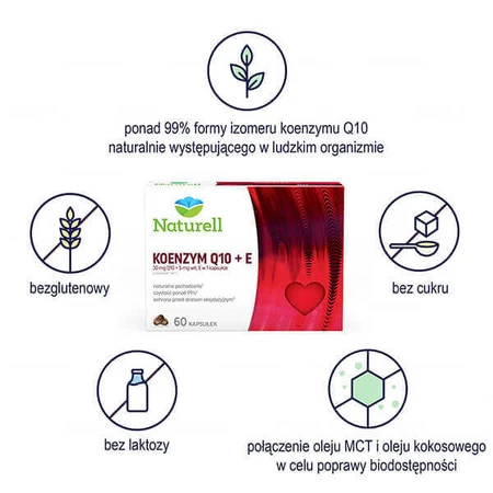 Naturell, Коэнзим Q-10 30 мг + витамин Е, 60 капсул: цены и характеристики