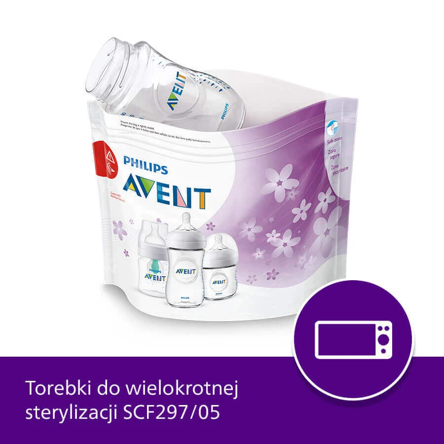 Avent, пакети для стерилізації в мікрохвильовій печі, багаторазові, SCF297/05, 5 штук: ціни та характеристики