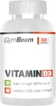 GymBeam Вітамін D3 2000 МО, без смаку, 240 м'яких гелів