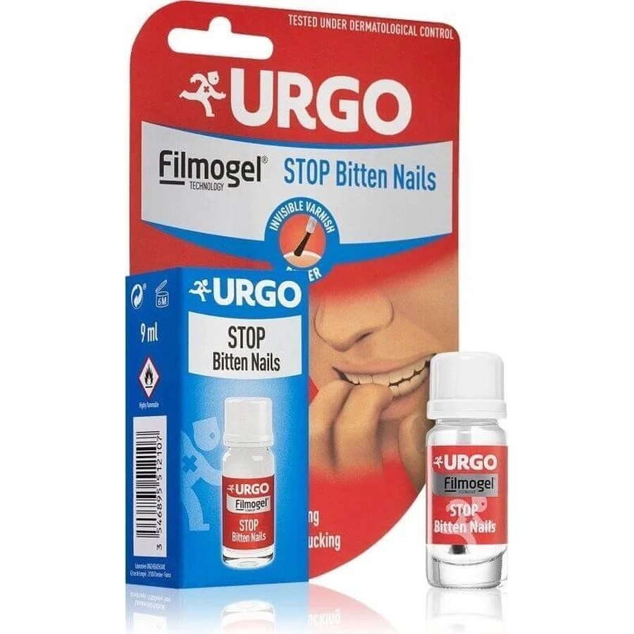 URGO FILMOGEL STOP NAIL BITING 1×9 мл, горький лак против обкусывания ногтей: цены и характеристики