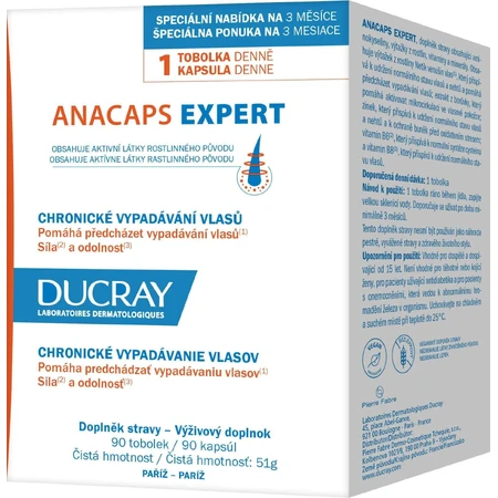 Ducray Anacaps Expert - від хронічного випадіння волосся 90 капсул: ціни та характеристики